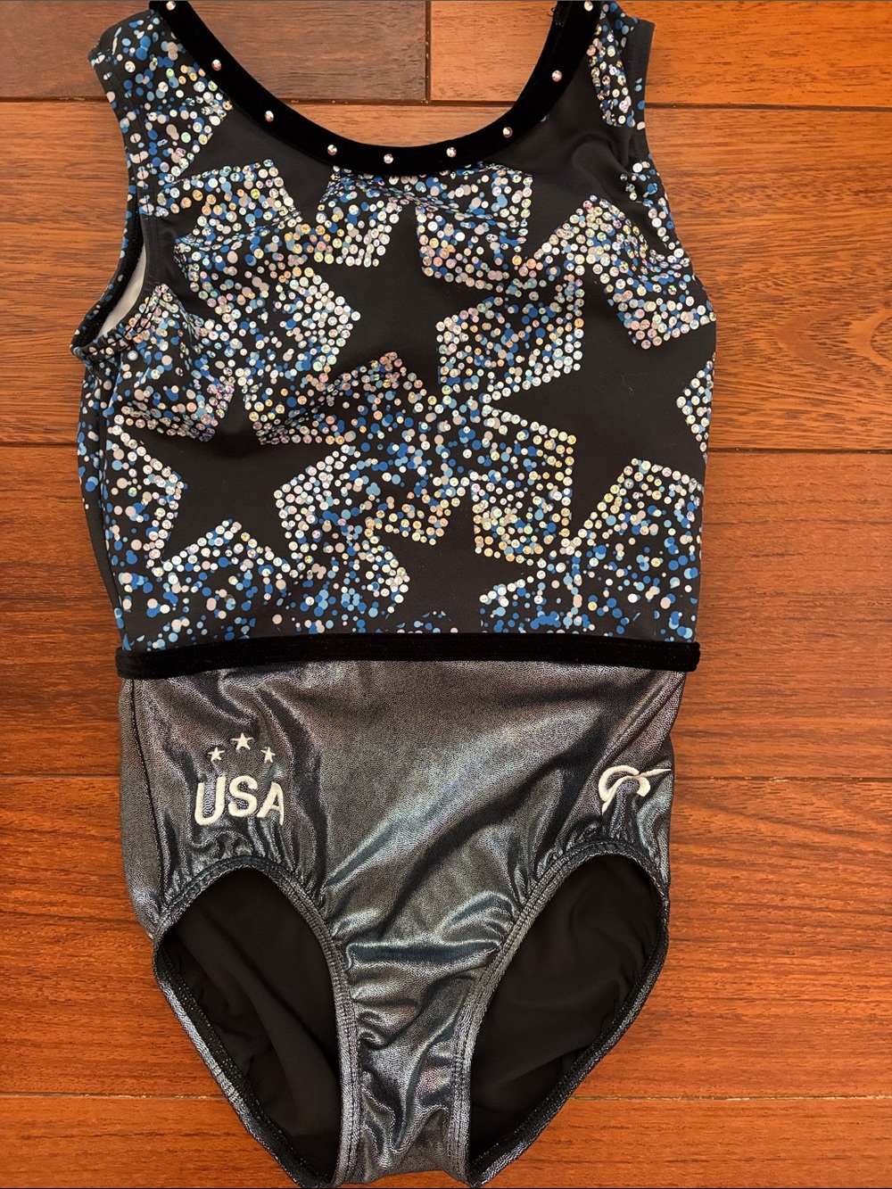 GK Black/Blue Star-Print Metallic Accents
